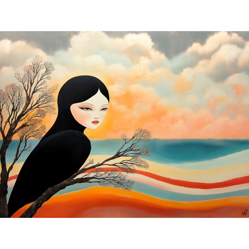 The Harbinger Painting by Hanna Kochet | ArtMajeur