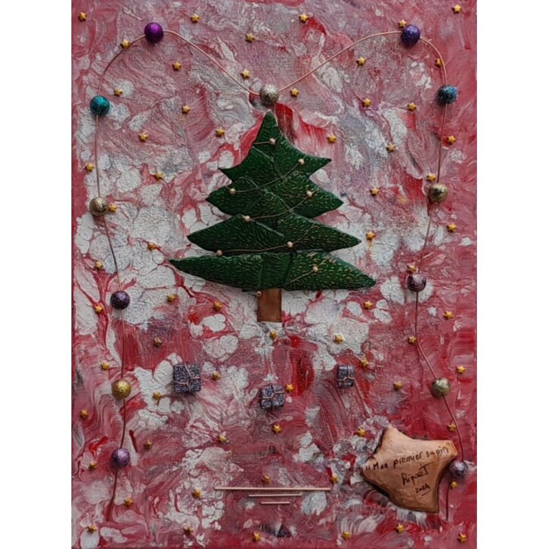 Mon Premier Sapin  Painting by Riquet Faure | ArtMajeur