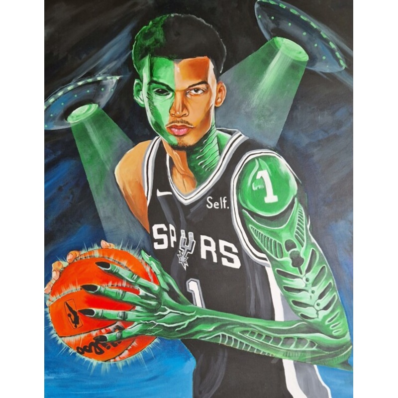 Wemby The Alien Painting by Pyramid Van Damme | ArtMajeur