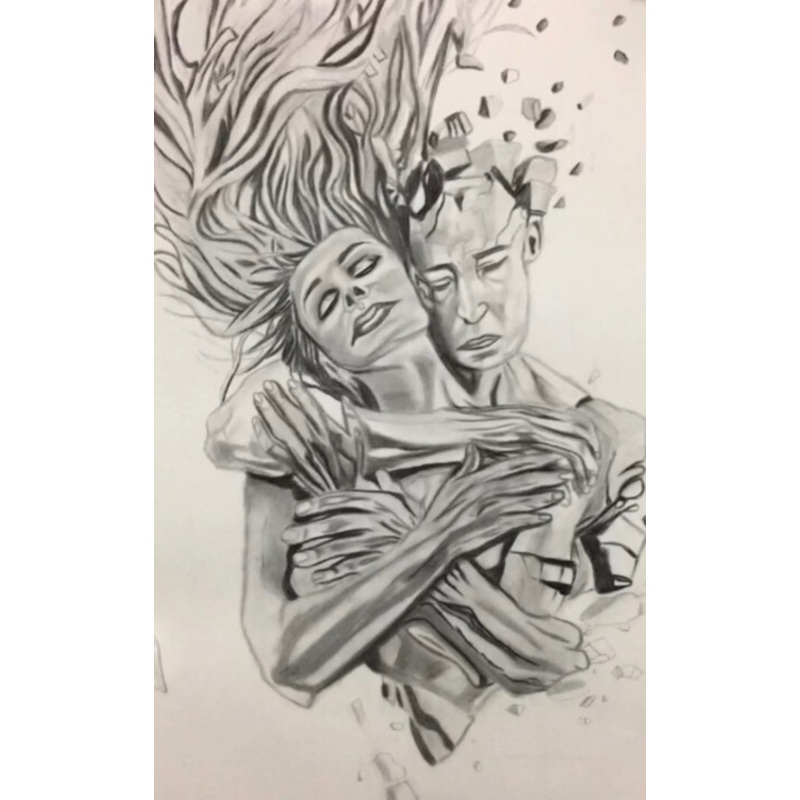 Woman And Man Drawing by zlem Gne | ArtMajeur
