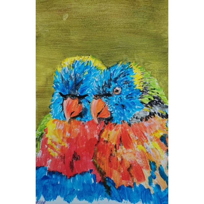 Australian Rainbow Lorikeets (K0920) Painting by Dieter Becker | ArtMajeur