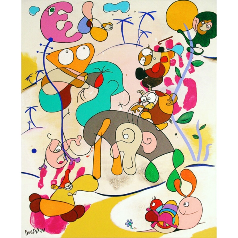 Chasse  L’escargot Psychdlique Painting by Eric Bourdon | ArtMajeur
