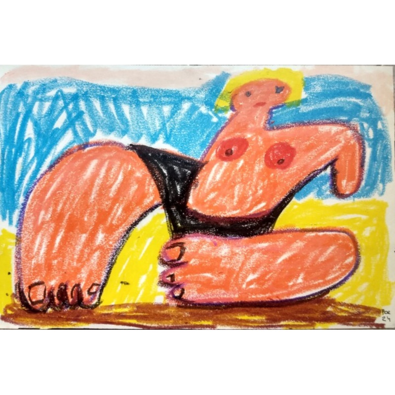 Reclining Nude On A Beach Painting by Pavlo Ponomarenko | ArtMajeur