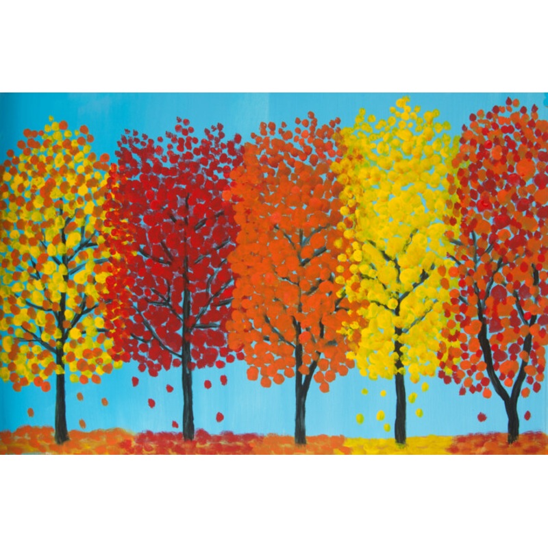 Autumn Trees In YellowOrange And Red Co Painting by Irina Afonskaya | ArtMajeur
