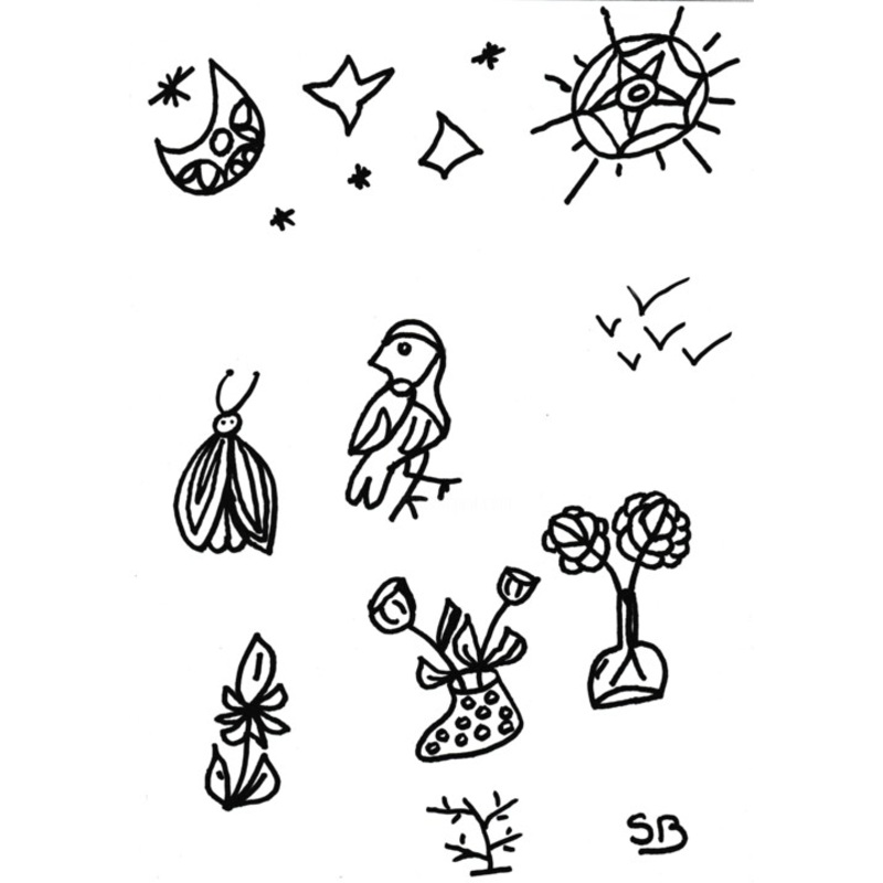 Croquis De Nature Et Cosmos  Drawing by Balavoine Sophie | ArtMajeur