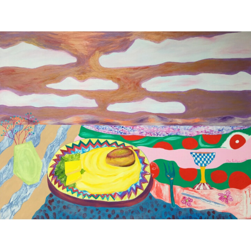Cutlet With Mashed Potatoes Painting by Olya Feofilova | ArtMajeur