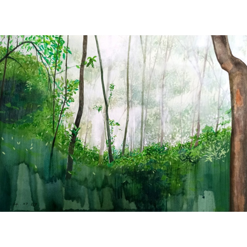 Forest Painting by Seven E | ArtMajeur