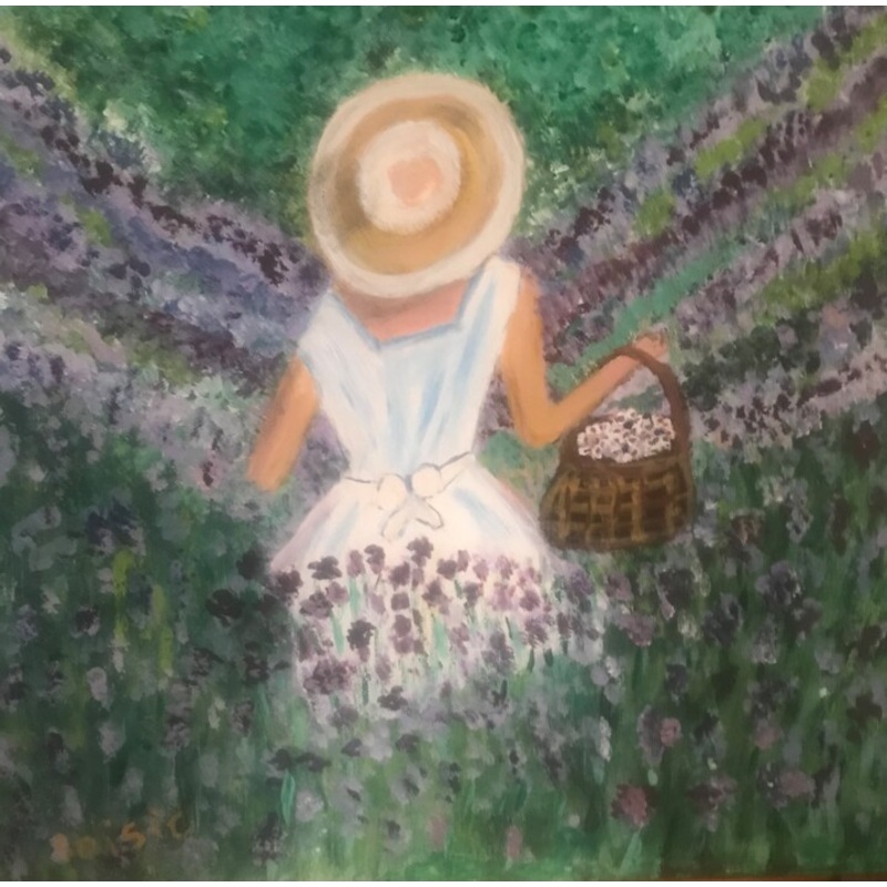 Promenade Dans La Lavande Painting by Soisic | ArtMajeur