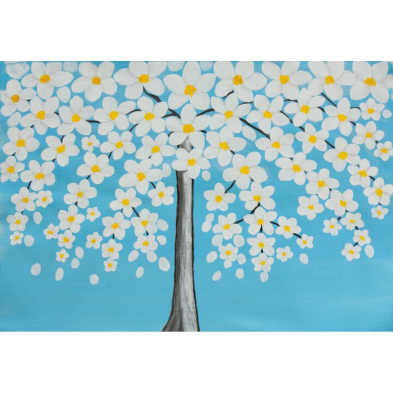 Spring Tree In Blossom With White Flower Painting by Irina Afonskaya | ArtMajeur