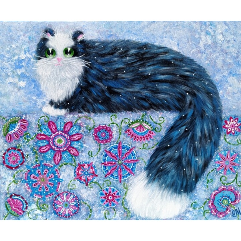 Tableau Peinture Acrylique Chat  Adopte Painting by Oxana Mustafina | ArtMajeur