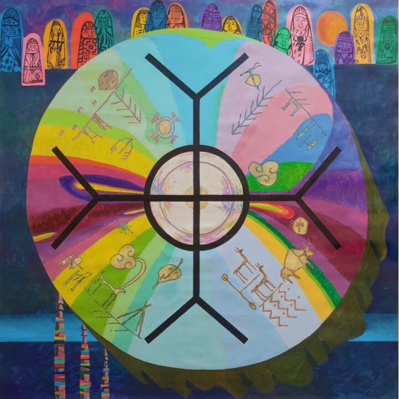 Techno-Shamanic Serenade Painting by Margarita Suliaeva | ArtMajeur