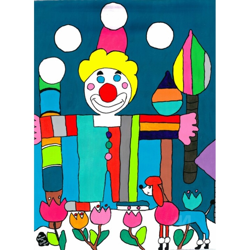 tre Clown Est Un tat Pas Une Fonction Painting by La Peigneuse De Girafes | ArtMajeur