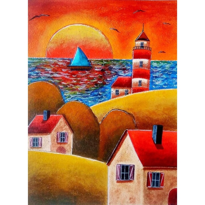 Une Belle Soire En Mer Painting by Sabrina Riggio | ArtMajeur