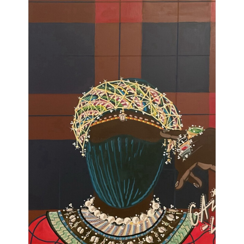 African Drip – Shuka – Cel11 Painting by Hugues Matumona | ArtMajeur