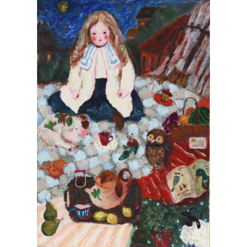 Antique Tea Party + Painting by Ying Zhang | ArtMajeur