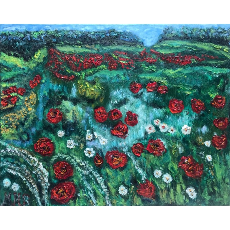 Coquelicots En veil Painting by Maria Helena De  Macedo  Benier | ArtMajeur