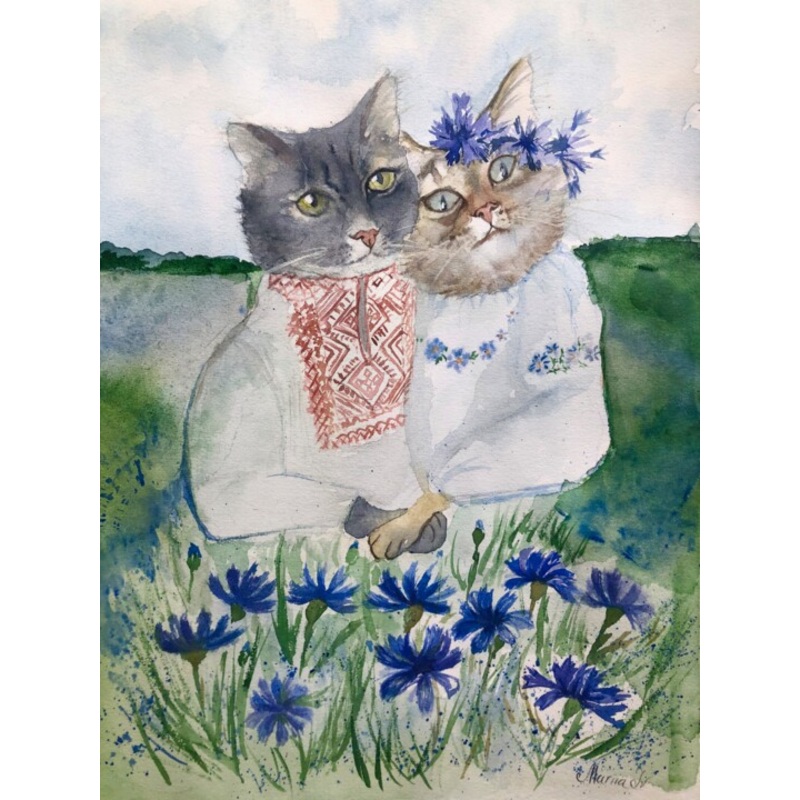 Cornflowers (Tenderness)  Belarusian Wa Painting by Mariia Ivanova | ArtMajeur