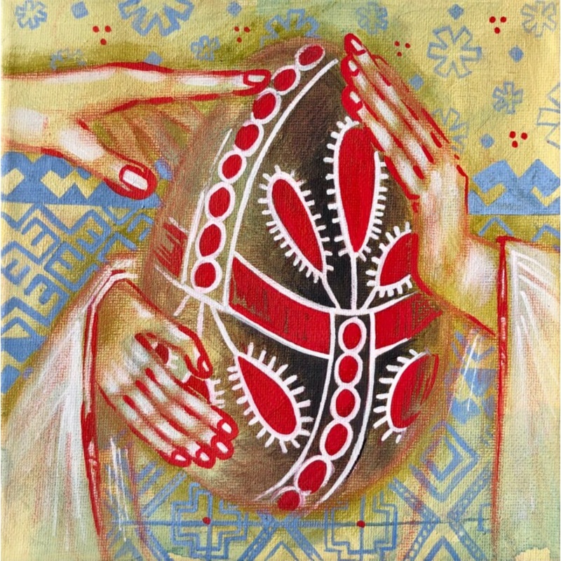 Easter Egg Of Kyiv Region Small Folk P Painting by Yuliia Chaika | ArtMajeur
