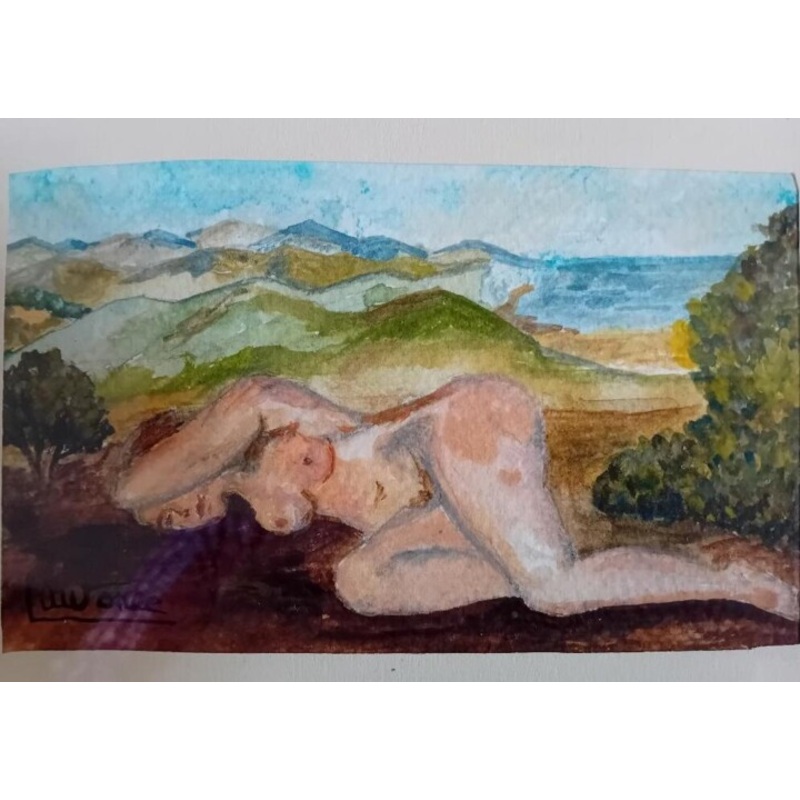 Femme Allonge Painting by Laurence Mucheron | ArtMajeur