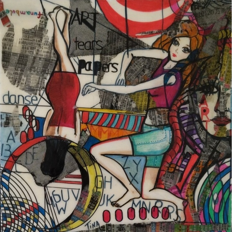 Funambule Painting by Martine Banacer | ArtMajeur
