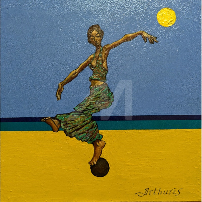 Girl On A Ball Painting by Arthuris | ArtMajeur