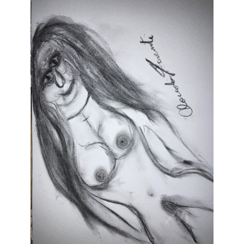 Liegende Frau Drawing by Claudio Ferranti | ArtMajeur