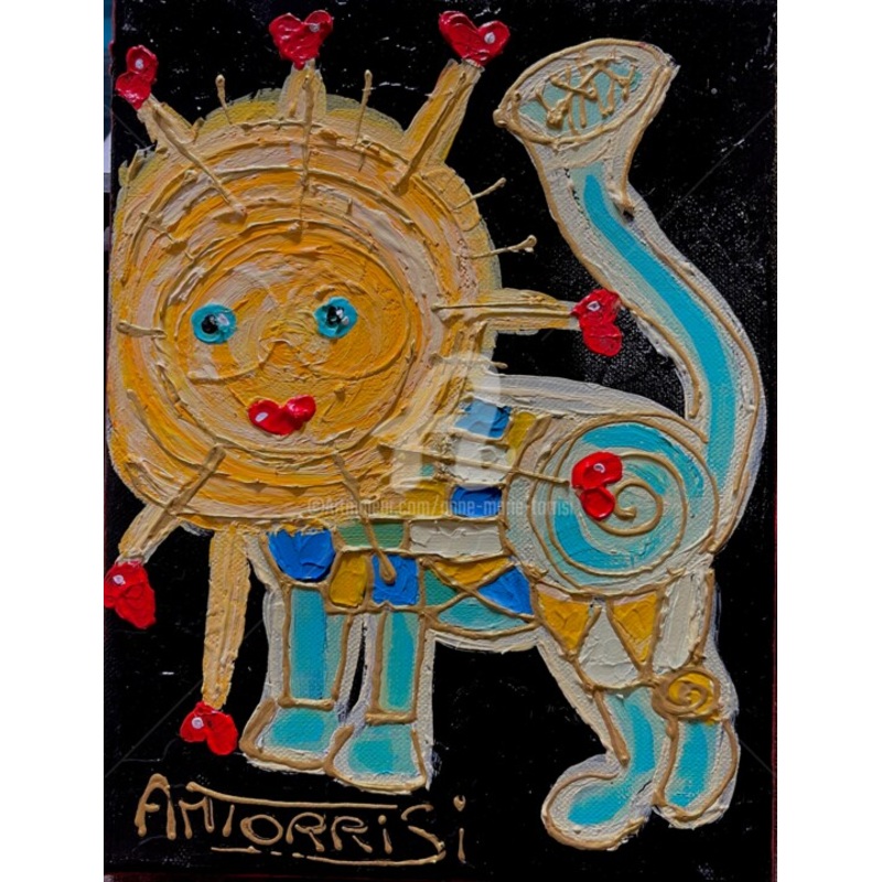 Lion Petit Modle Painting by Anne Marie Torrisi | ArtMajeur