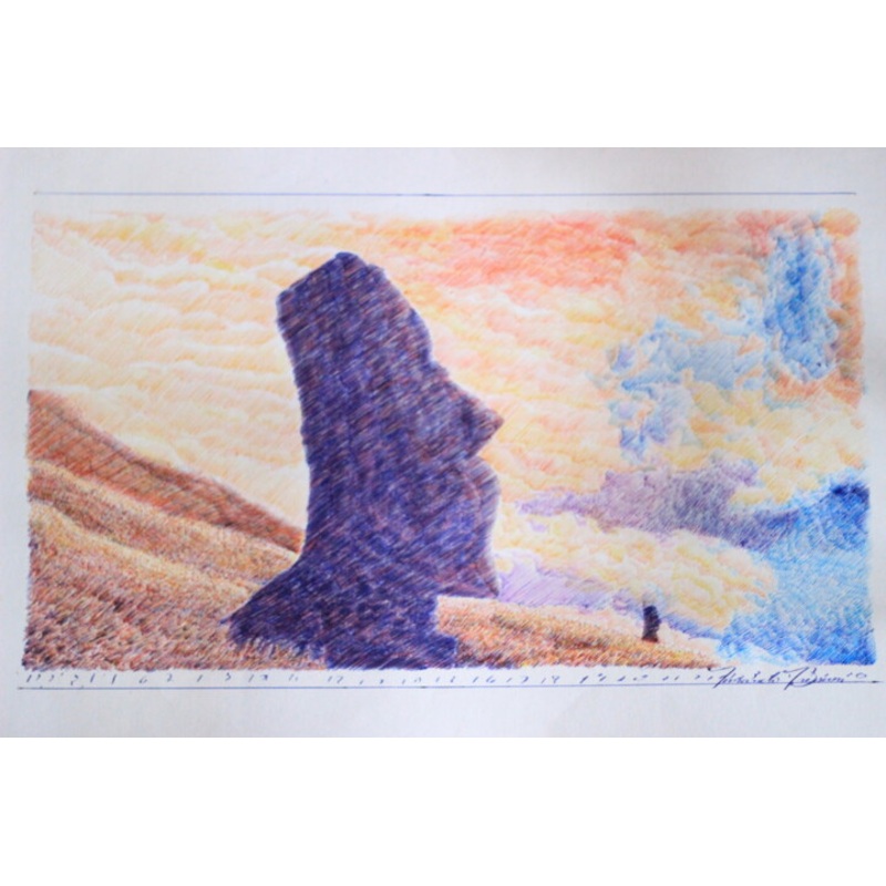 Moai Painting by Fernando Bressan | ArtMajeur