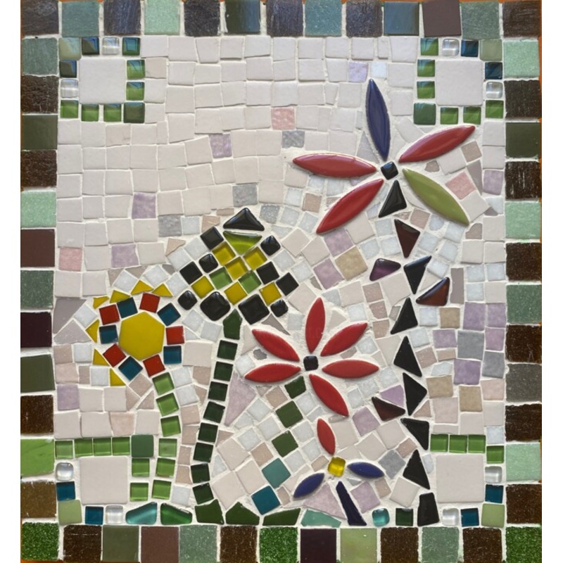Mosaque  Carr De Fleurs Collages by Dominique Duhot | ArtMajeur