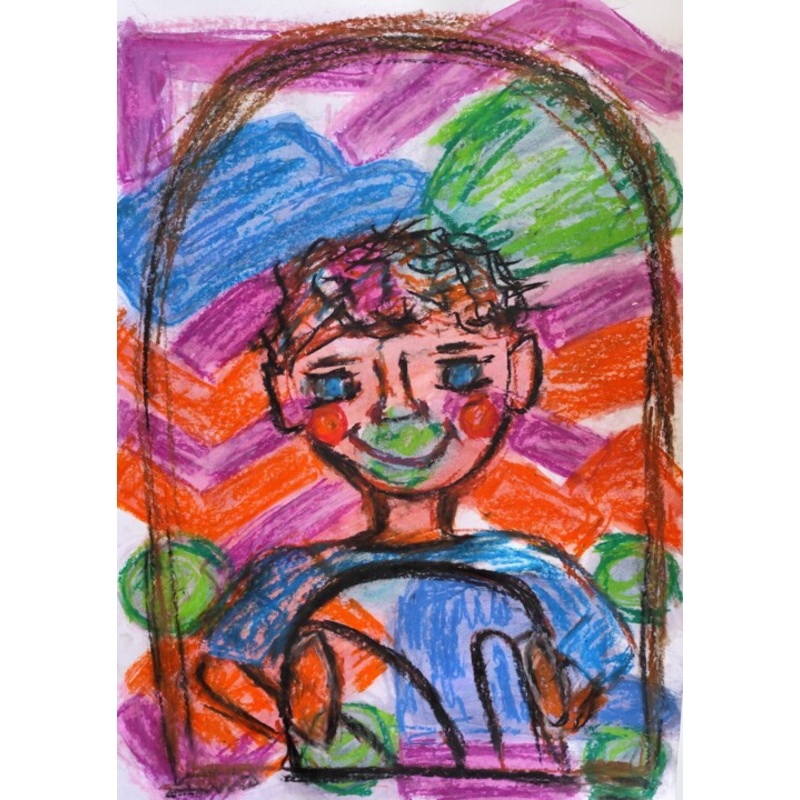 My Little Sweet Boy On The Playground Painting by Natalya Mougenot | ArtMajeur