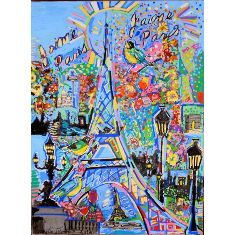 Paris Je T’aime Painting by Daniele Jasselin | ArtMajeur