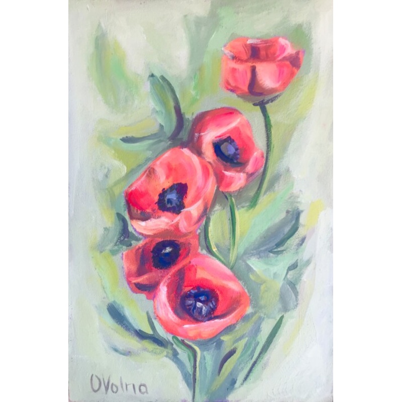 Poppies Painting by Olga Volna | ArtMajeur