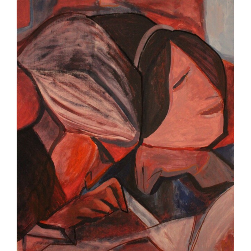 Reading Grandma Painting by Mikhey Chikov | ArtMajeur