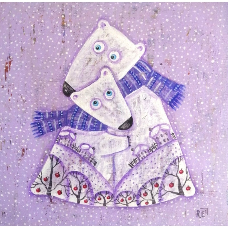 Snow Tenderness Painting by Elena Razina | ArtMajeur