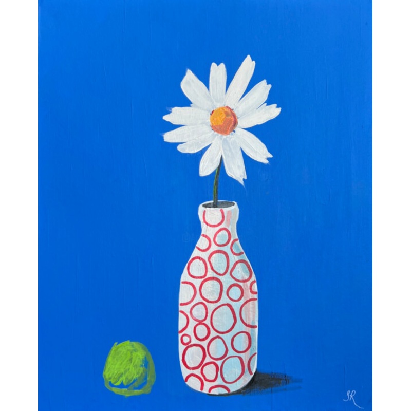 White Daisy Painting In Vase Painting by Sasha Robinson | ArtMajeur