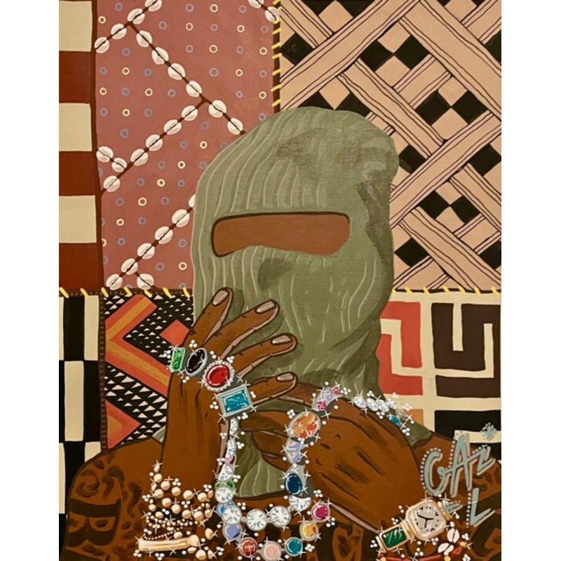African Drip – Raphia Kuba – Cel 08 Painting by Hugues Matumona | ArtMajeur