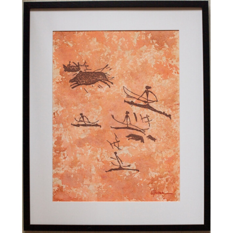Boar Hunting. The Painting Is Framed Painting by Inna Granat | ArtMajeur