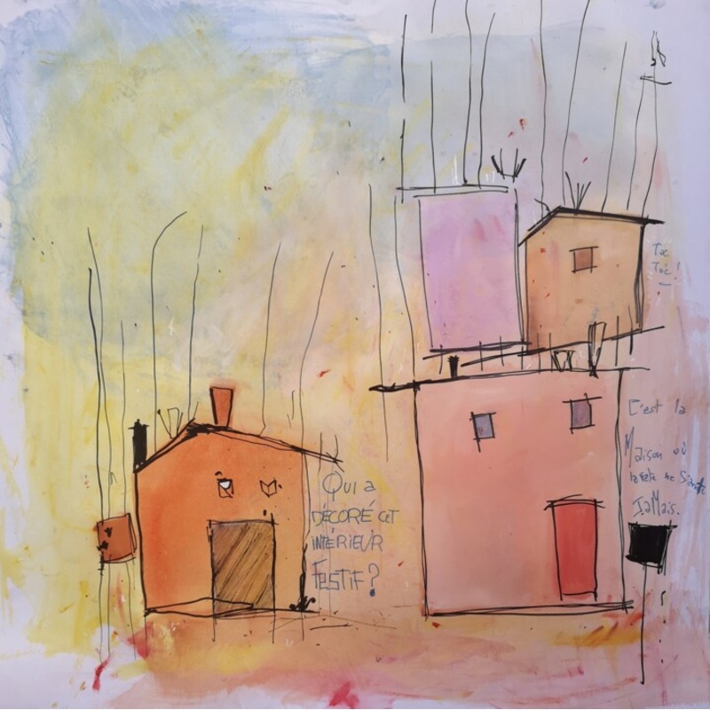 Nos Maisons Painting by Ivan Colas | ArtMajeur