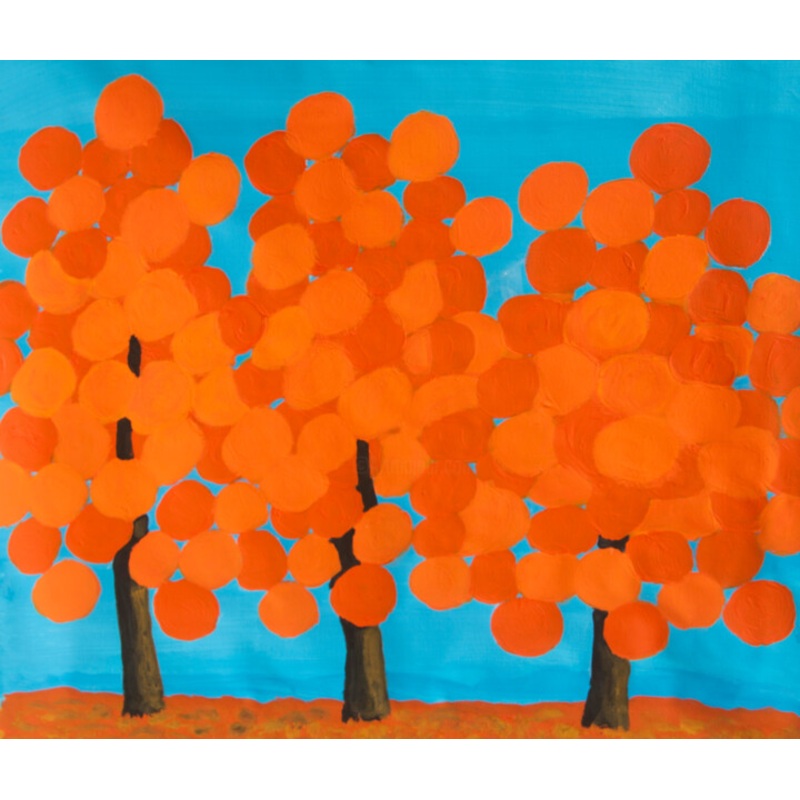 Orange Trees On Blue Sky Painting by Irina Afonskaya | ArtMajeur