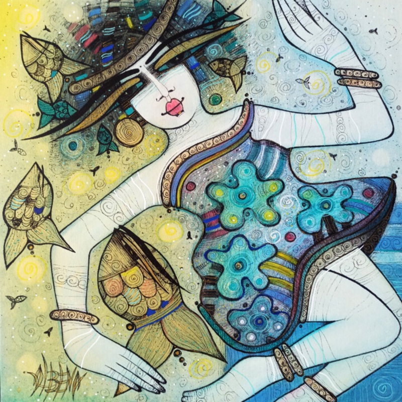 Rverie 50X50 Painting by Albena Vatcheva | ArtMajeur