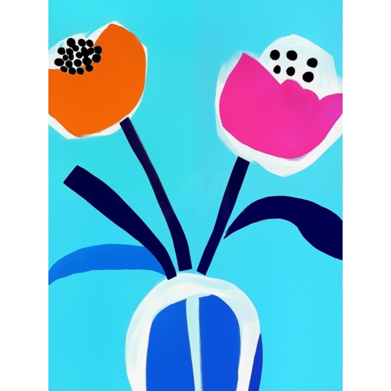 Two Charming Flowers In A Vase Digital Arts by Sasha Robinson | ArtMajeur