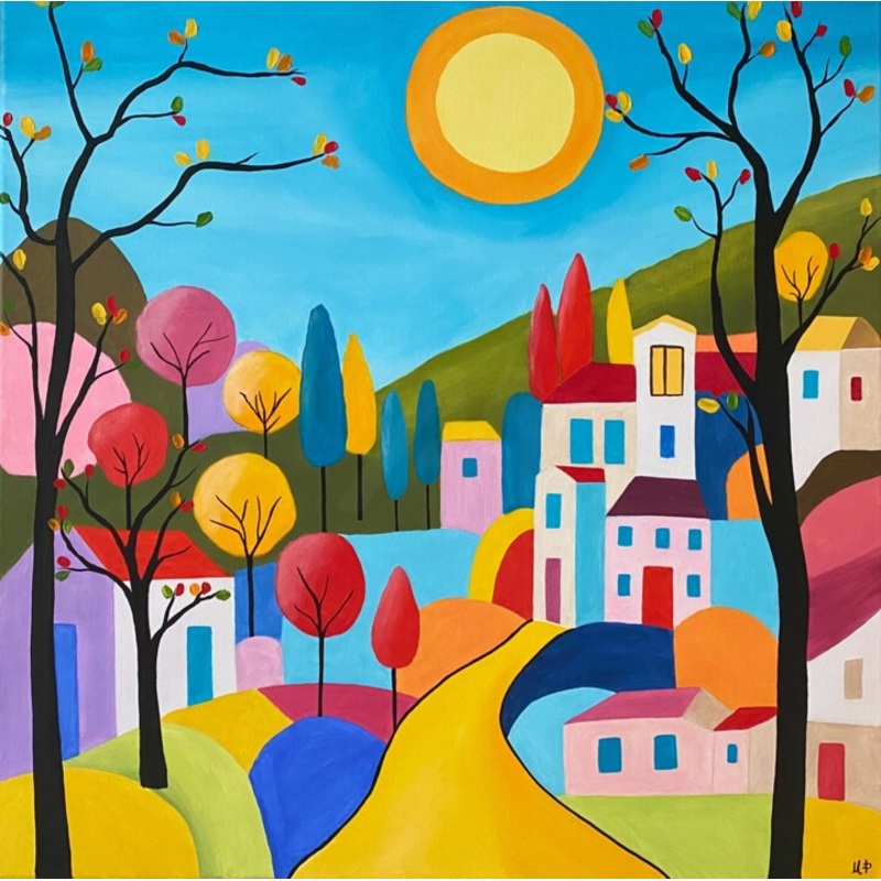 Village Of Joy Painting by Maria Paschen | ArtMajeur
