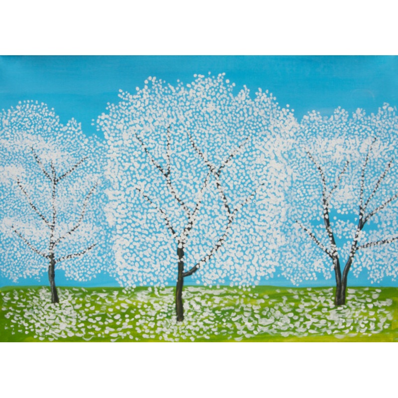 White Spring Trees 4 Painting by Irina Afonskaya | ArtMajeur