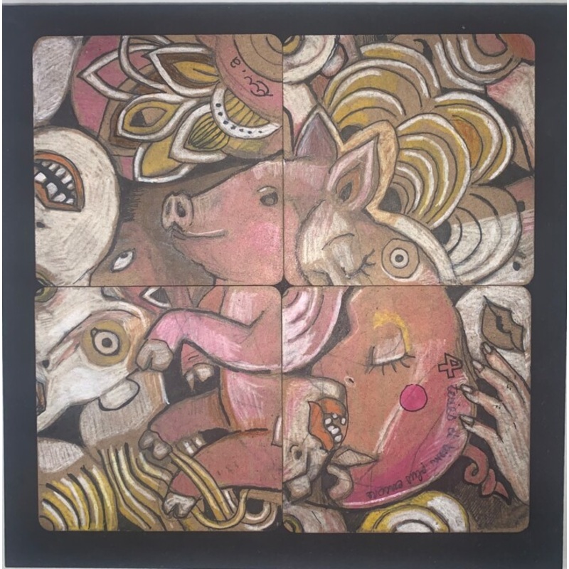 4 Truies Et Bien Plus Encore Painting by Christophe Aim Mounier (C.am) | ArtMajeur