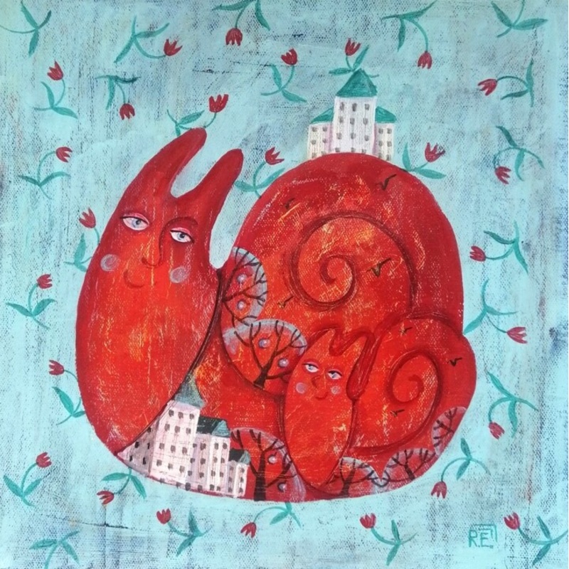 Always Together Painting by Elena Razina | ArtMajeur