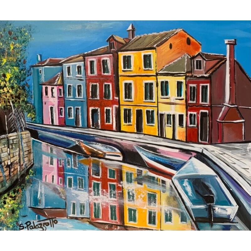 Burano Painting by Stphane Palazzotto | ArtMajeur