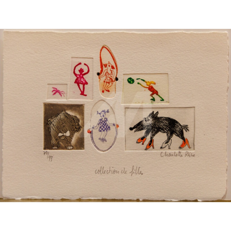 Collection De Filles Printmaking by Charlotte Reine | ArtMajeur