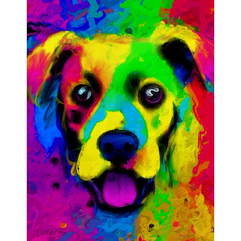 Colorful Doggy Digital Arts by Doron B | ArtMajeur