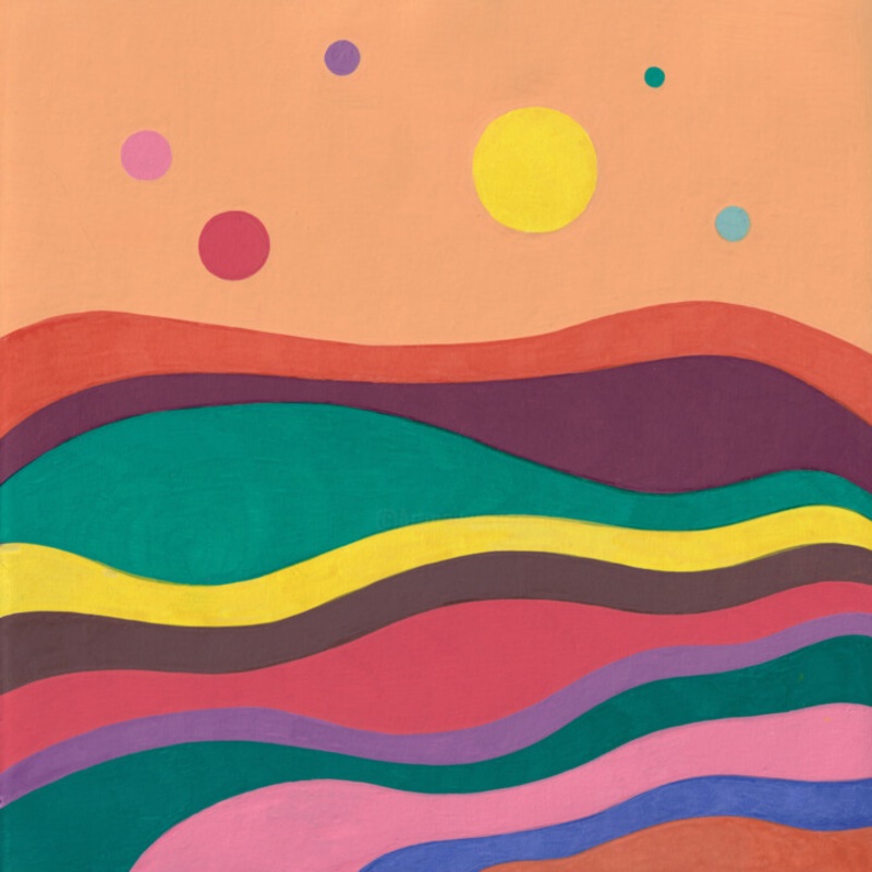 Colorful Landscape Painting by Veronika Demenko | ArtMajeur