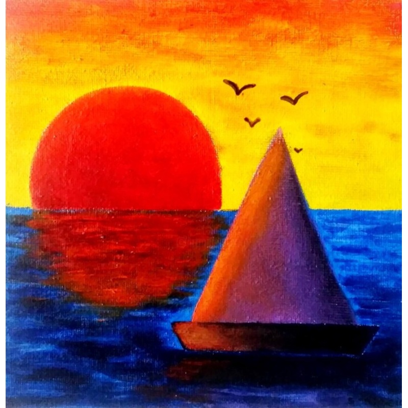 Coucher De Soleil Painting by Sabrina Riggio | ArtMajeur